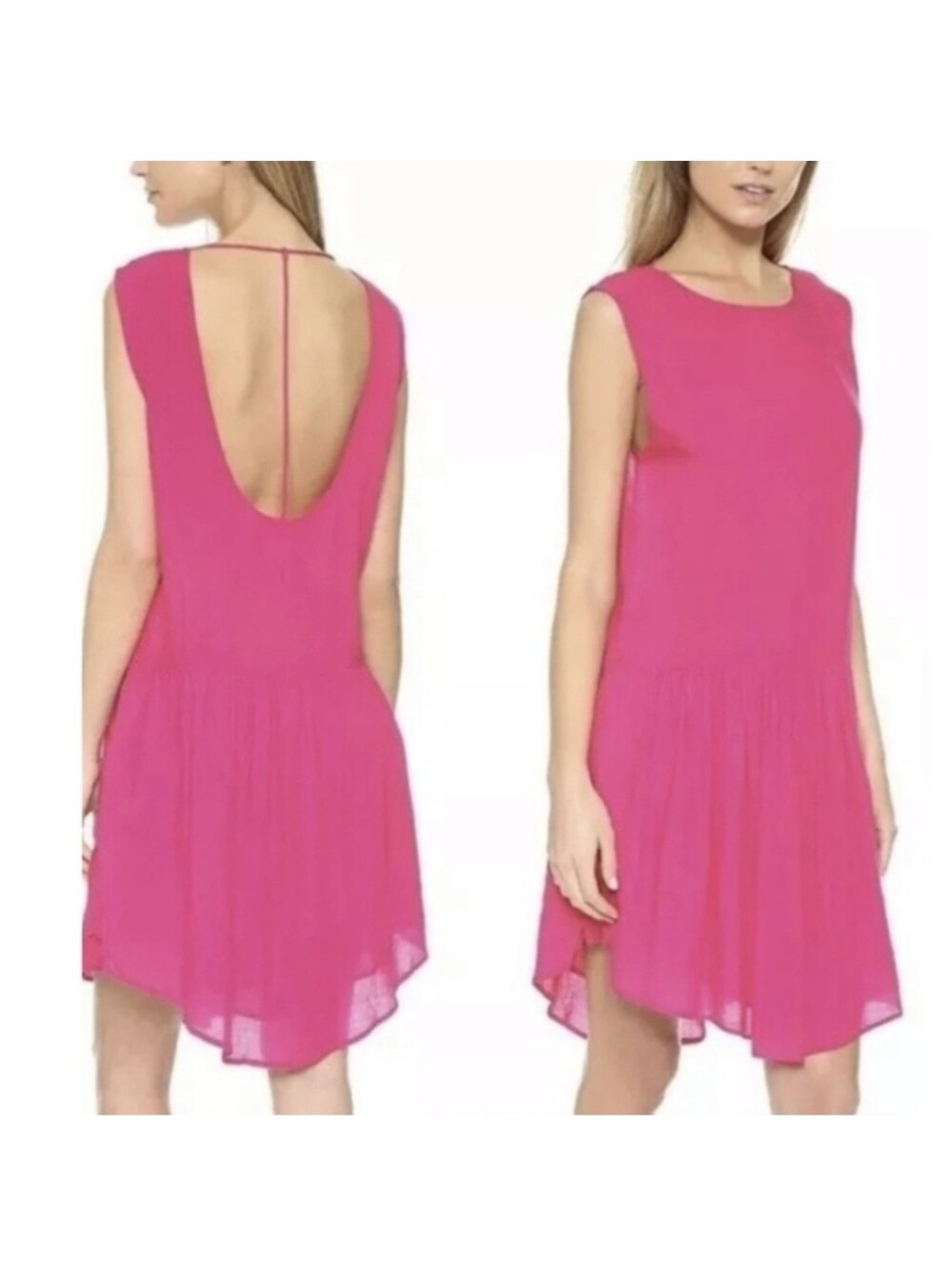 IRO NWT Olivia Pink Fuchia Flouce Mini Dress